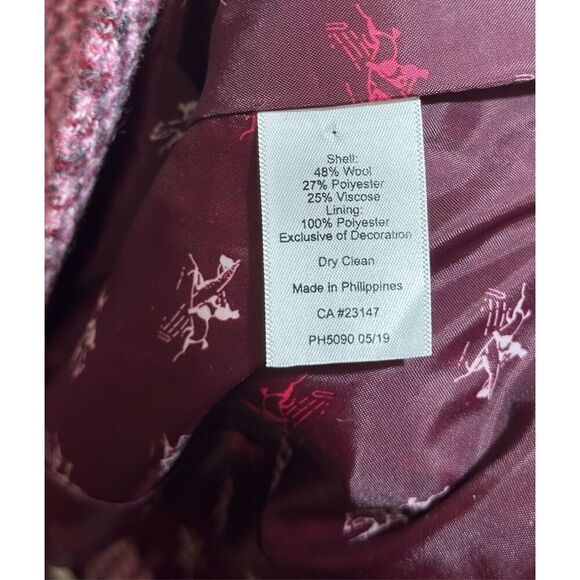 Women's Talbots Multi Color Houndstooth Blazer Riding Jacket Wool Career classic - Picture 10 of 10